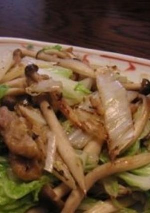 鶏唐揚げのキノコ・白菜炒め-レシピのメイン写真
