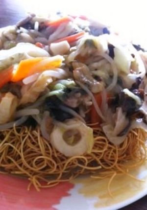 野菜ドッサリ皿うどん-レシピのメイン写真
