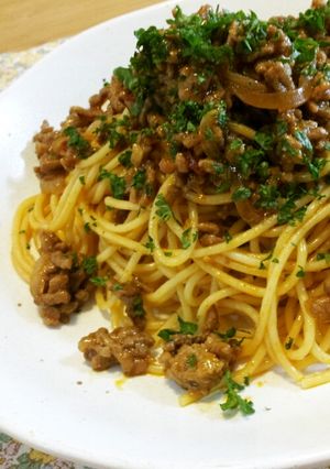ミートソースパスタ-レシピのメイン写真