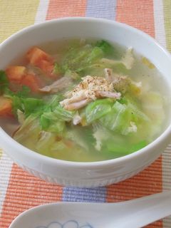 簡単★レタスとハム玉トマトの中華風スープ-レシピのメイン写真