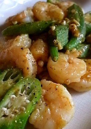 オクラと海老のカレーバター醤油ソテー-レシピのメイン写真