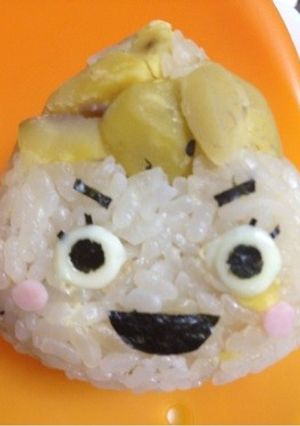 キャラ弁☆栗ご飯でりんちゃんおにぎり-レシピのメイン写真