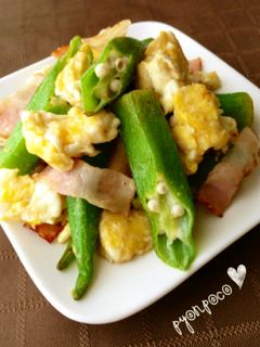 簡単☆オクラ&ベーコン&卵のバター炒め-レシピのメイン写真