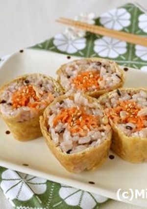 にんじんサラダのロールいなり寿司-レシピのメイン写真