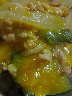 鶏白だしで作るかぼちゃのそぼろ煮-レシピのメイン写真