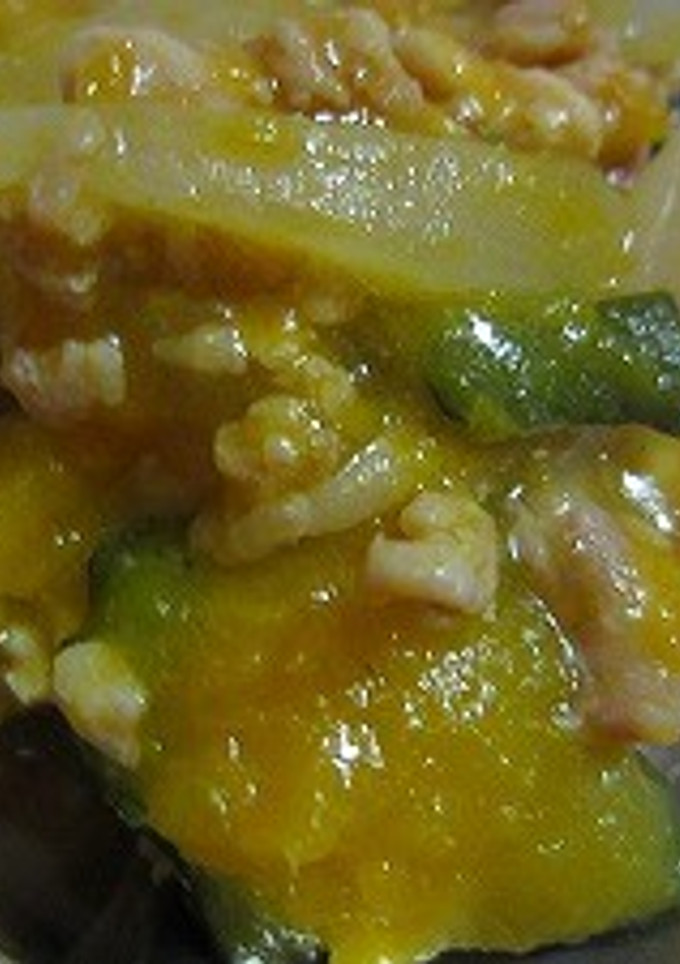 鶏白だしで作るかぼちゃのそぼろ煮-レシピのメイン写真