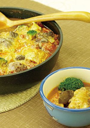 トマトチーズハンバーグ鍋♪-レシピのメイン写真