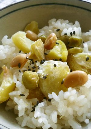 栗と豆の炊き込みご飯-レシピのメイン写真