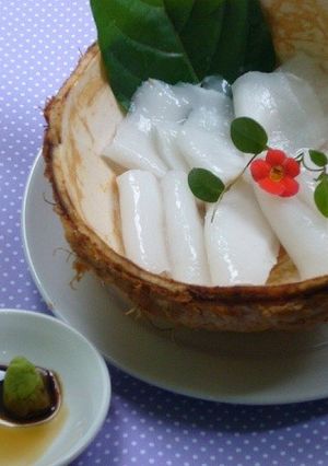 椰子の実でベジタリアンお刺身？（笑）-レシピのメイン写真