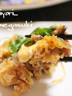 すき焼き風牛肉としめじの卵とじ。-レシピのメイン写真