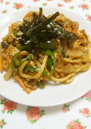 粉末焼きそばソース消費！賄い焼きうどん♬-レシピのメイン写真