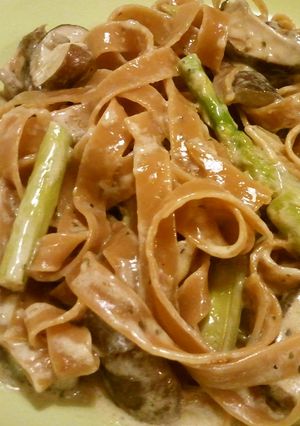 秋色♪ ポルチーニとアスパラガスのパスタ-レシピのメイン写真