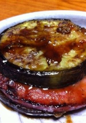 簡単!なす・ハム・チーズ重ね焼き☆和風-レシピのメイン写真