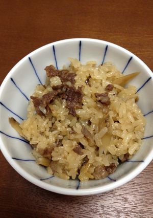 圧力鍋3分牛ごぼうおこわ-レシピのメイン写真