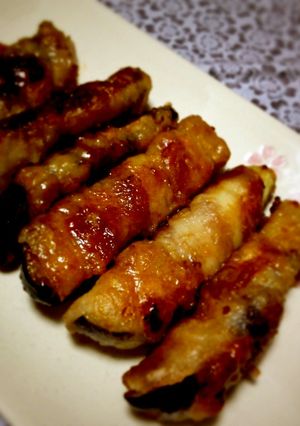 なすを豚バラでマキマキ照り焼き-レシピのメイン写真