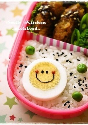 ゆで卵deニコニコ♪スマイルキャラ弁-レシピのメイン写真