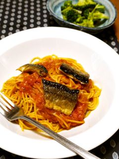 旬サンマのトマトパスタ!-レシピのメイン写真