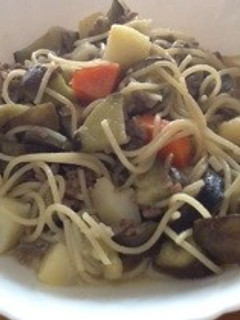 フライパン一つでナスてんこ盛りパスタ-レシピのメイン写真
