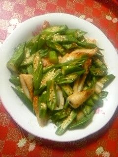 簡単!オクラとチクワの炒め物-レシピのメイン写真