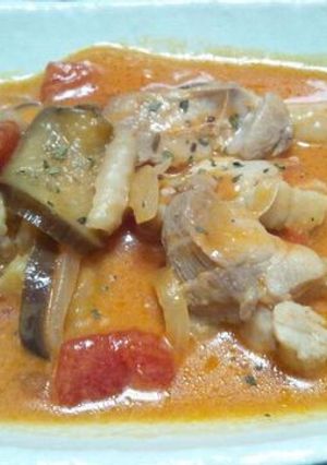 鶏肉と茄子のトマトクリーム煮-レシピのメイン写真