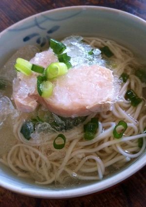 鶏ハムシャーペットスープ ぶっかけ素麺-レシピのメイン写真