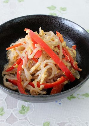 醤油麹ｄｅ糸こんにゃくピーマンの卵とじ-レシピのメイン写真