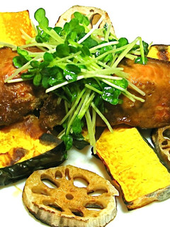 生鮭のヨーグルトみそ漬けと野菜の蒸し物-レシピのメイン写真