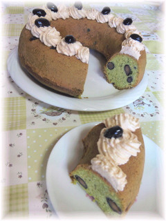お節余りで☆黒豆抹茶ケーキきなこクリーム-レシピのメイン写真