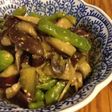 ナスとシシトウの甘辛炒め