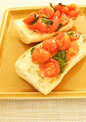 焼きトマトとクリームチーズのブルスケッタ-レシピのメイン写真