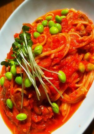 夏向き　枝豆とエリンギの大人トマトパスタ-レシピのメイン写真