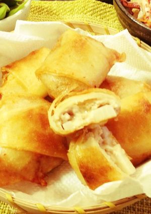 レンコンと鶏挽肉でとろ～り簡単春巻き☆-レシピのメイン写真