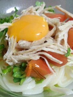 鶏とキムチのピリ辛うどん。-レシピのメイン写真