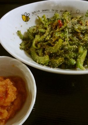 ゴーヤと明太子のペペロンチーノ-レシピのメイン写真