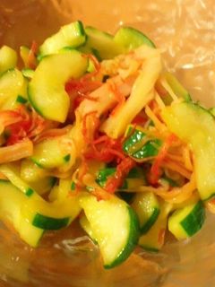 きゅうりとかにカマの炒め物-レシピのメイン写真