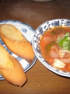 野菜どっさり!エビとアサリのトマトスープ-レシピのメイン写真