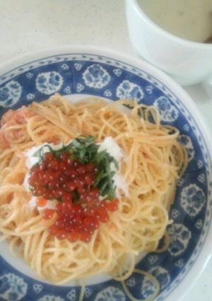 簡単★いくらおろしとウニイカ明太子スパ-レシピのメイン写真
