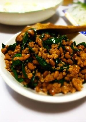 おつまみにも♪ニラ挽肉納豆-レシピのメイン写真