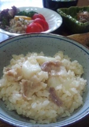 ニンニクごろごろ炊き込みご飯-レシピのメイン写真