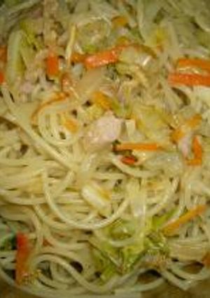 春野菜とツナのコリアンなパスタ-レシピのメイン写真