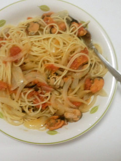冷凍ムール貝とトマトのパスタ-レシピのメイン写真