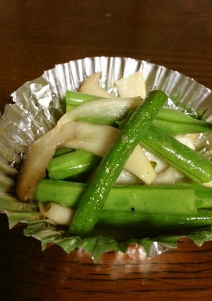 ３分でお弁当にもエリンギとインゲンの炒め-レシピのメイン写真