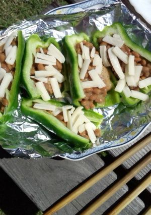 納豆ピーマンボート-レシピのメイン写真