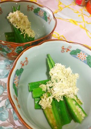 オクラのお浸し かつお節添え-レシピのメイン写真
