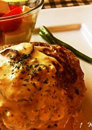 豆腐ハンバーグ＆味噌マヨソースかけ-レシピのメイン写真
