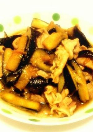 しょうが焼きに秋ナス入れてみた-レシピのメイン写真