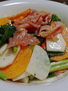 柿とかぶと生ハムのサラダ-レシピのメイン写真