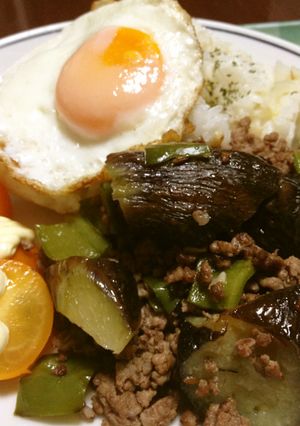 ナス・ピーマンの和風スパイシーひき肉炒め-レシピのメイン写真