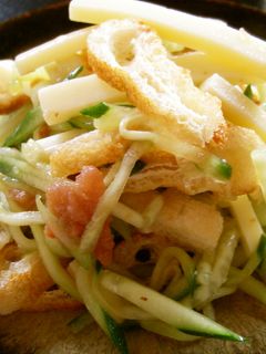 さくさく油揚げ&キュウリ&チーズ梅和え -レシピのメイン写真