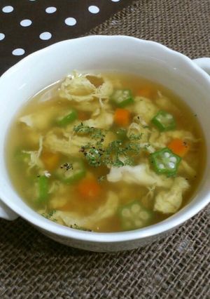 栄養満点＊オクラと卵の彩りスープ-レシピのメイン写真